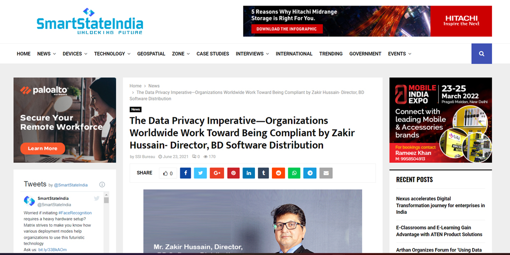 Read more about the article The Data Privacy Imperative—Organizations Worldwide Work Toward Being Compliant by Zakir Hussain- Director, BD Software Distribution