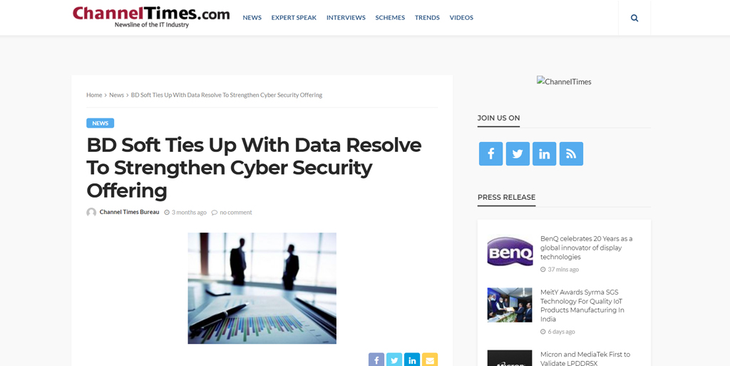 Read more about the article BD Soft Ties Up With Data Resolve To Strengthen Cyber Security Offering