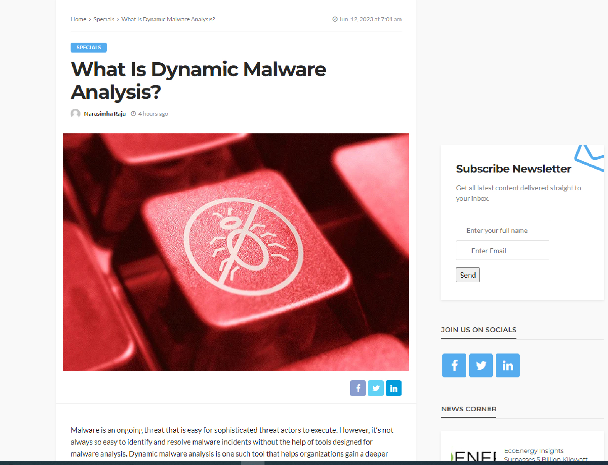 Read more about the article What Is Dynamic Malware Analysis?