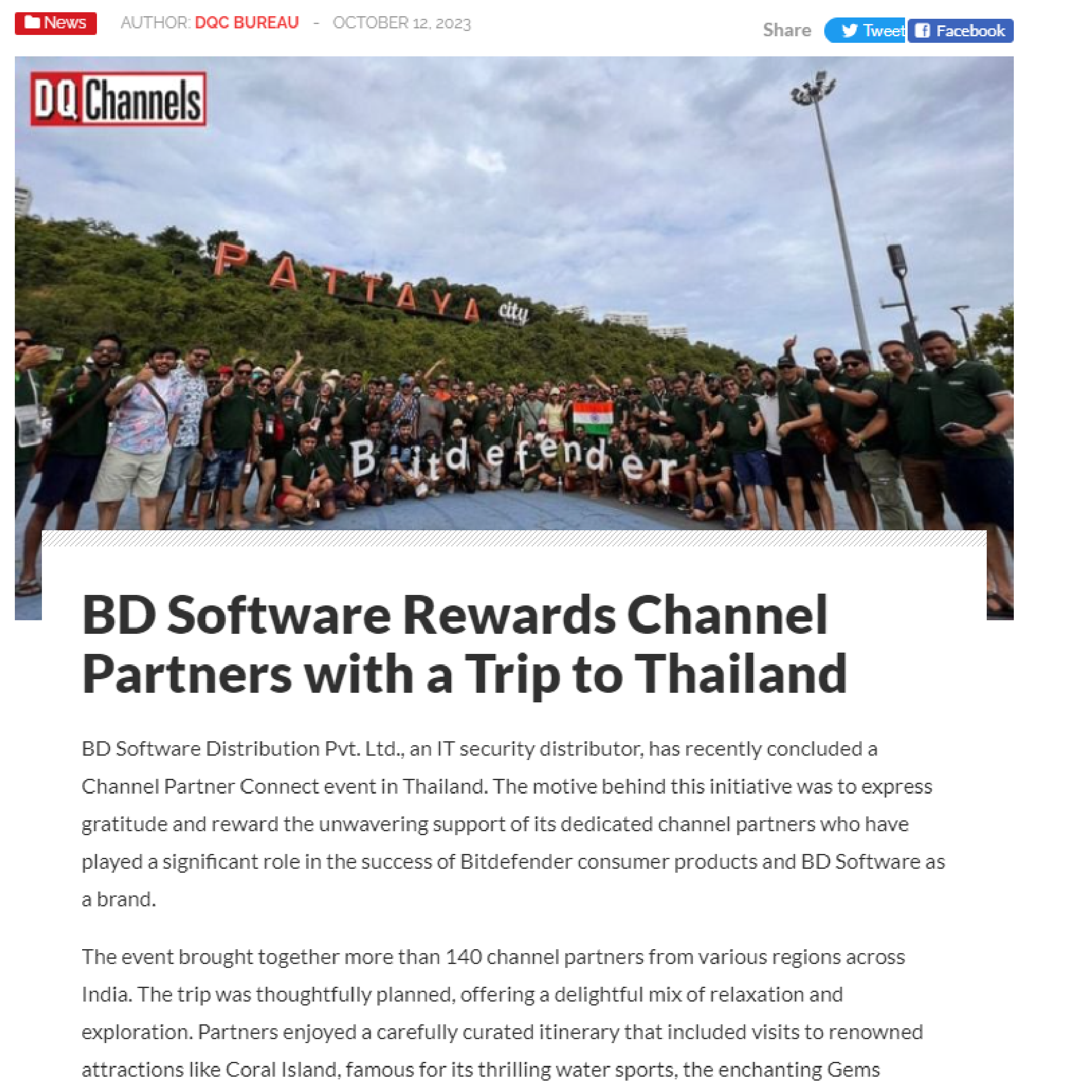 Read more about the article BD Software Rewards Channel Partners with a Trip to Thailand