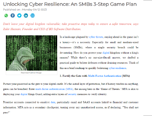 Read more about the article Unlocking Cyber Resilience: An SMBs 3-Step Game Plan
