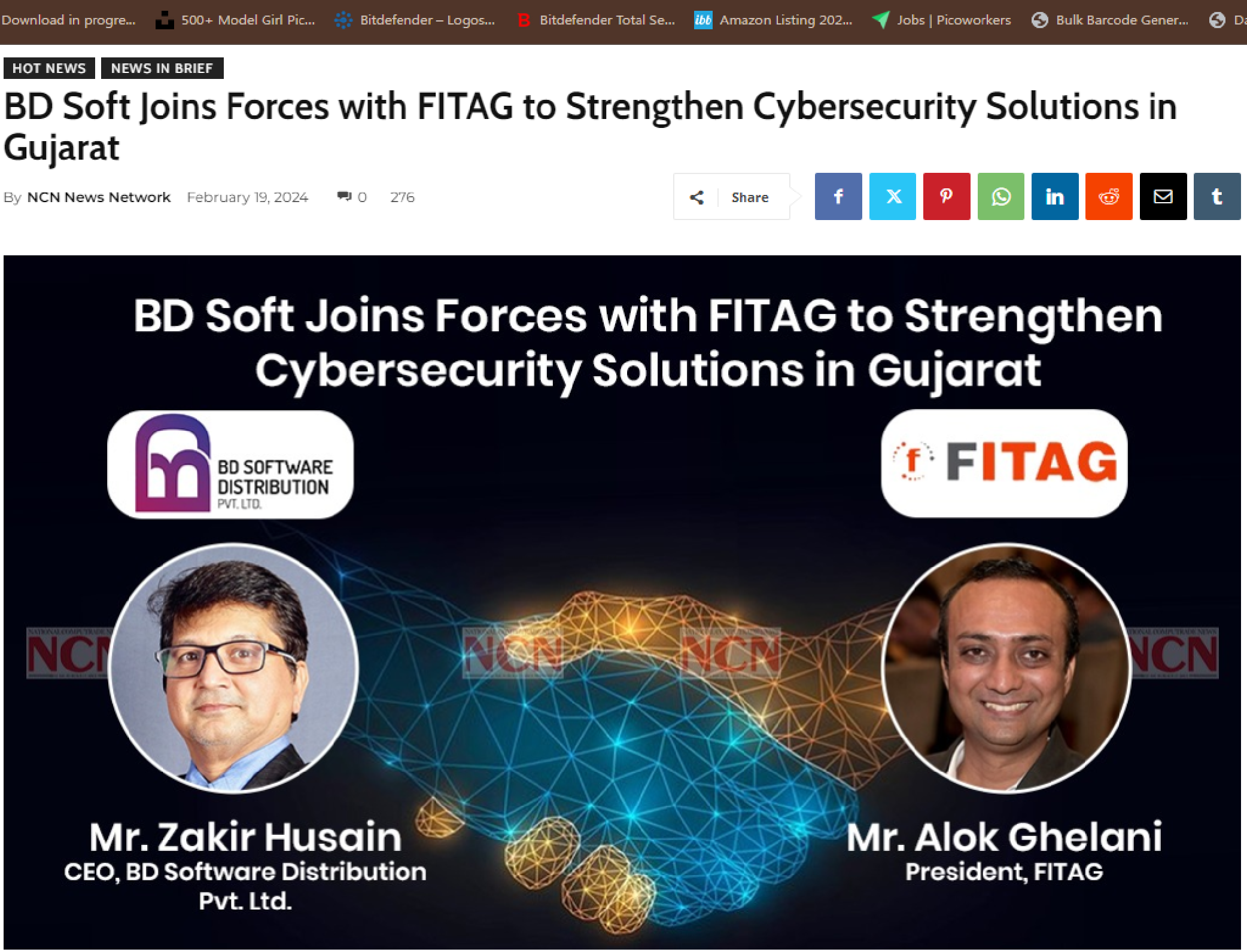 Read more about the article BD Soft Joins Forces with FITAG to Strengthen Cybersecurity Solutions in Gujarat