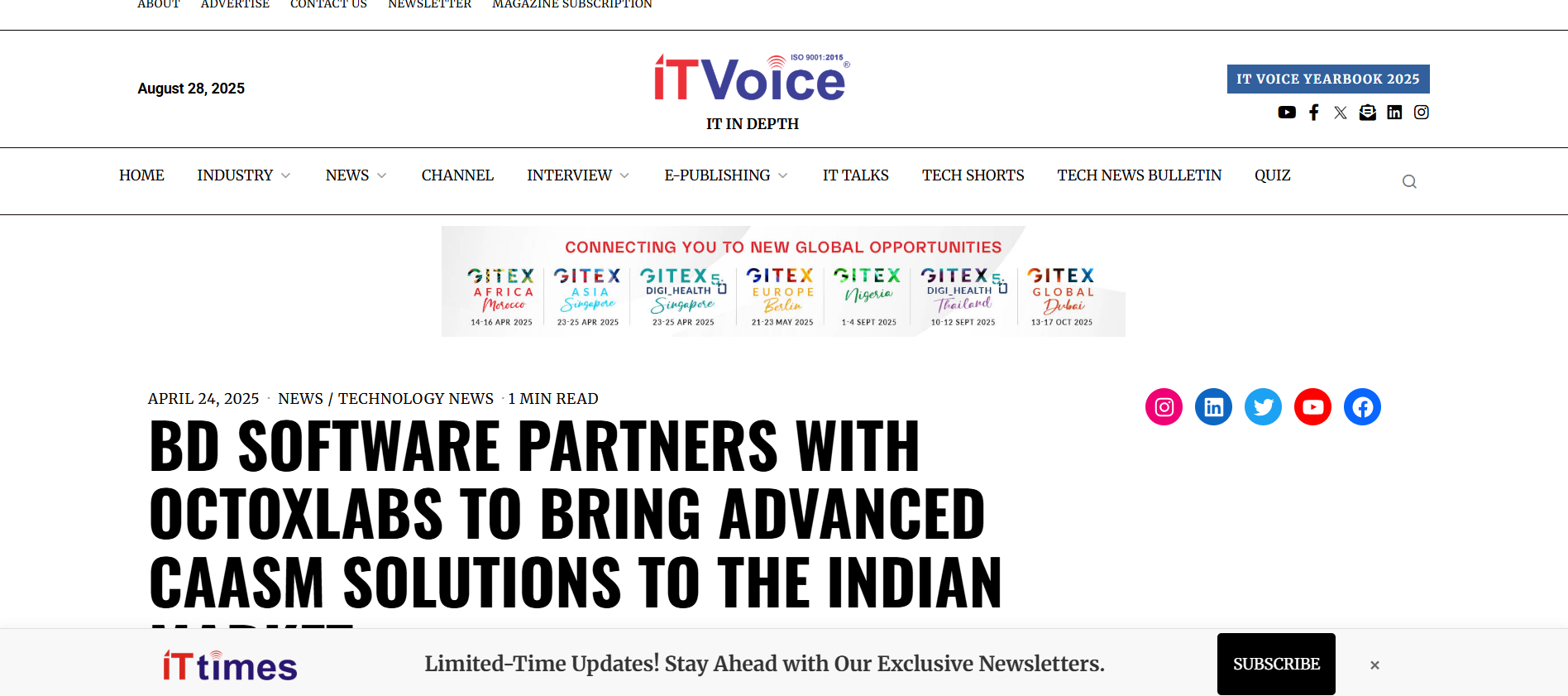 Read more about the article IT Voice – BD Software partners with OctoXLabs to bring advanced CAASM solutions to the Indian market