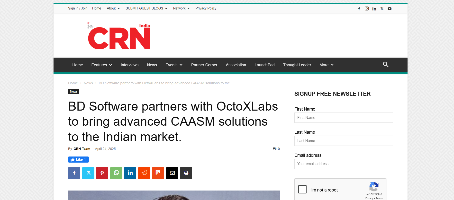 Read more about the article CRN India – BD Software partners with OctoXLabs to bring advanced CAASM solutions to the Indian market