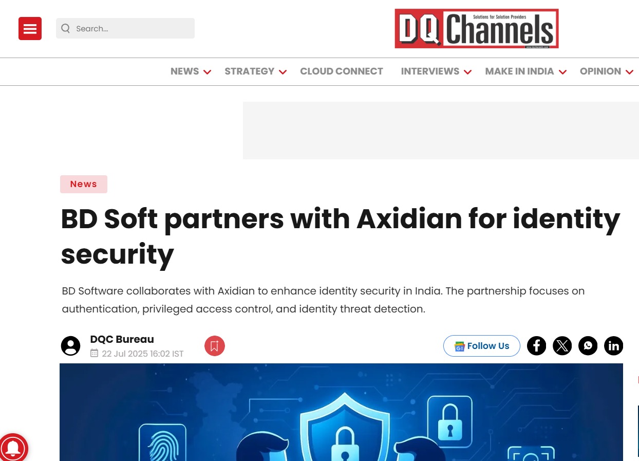 Read more about the article DQ Channels – BD Soft partners with Axidian for identity security