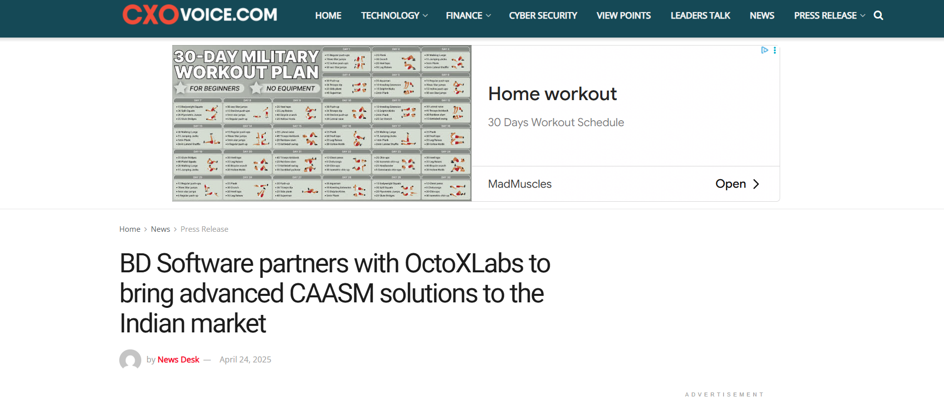 Read more about the article CXO Voice – BD Software partners with OctoXLabs to bring advanced CAASM solutions to the Indian market