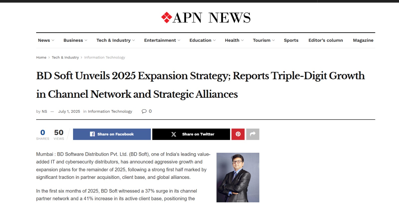 Read more about the article APN News – BD Soft Unveils 2025 Expansion Strategy; Reports Triple-Digit Growth in Channel Network and Strategic Alliances
